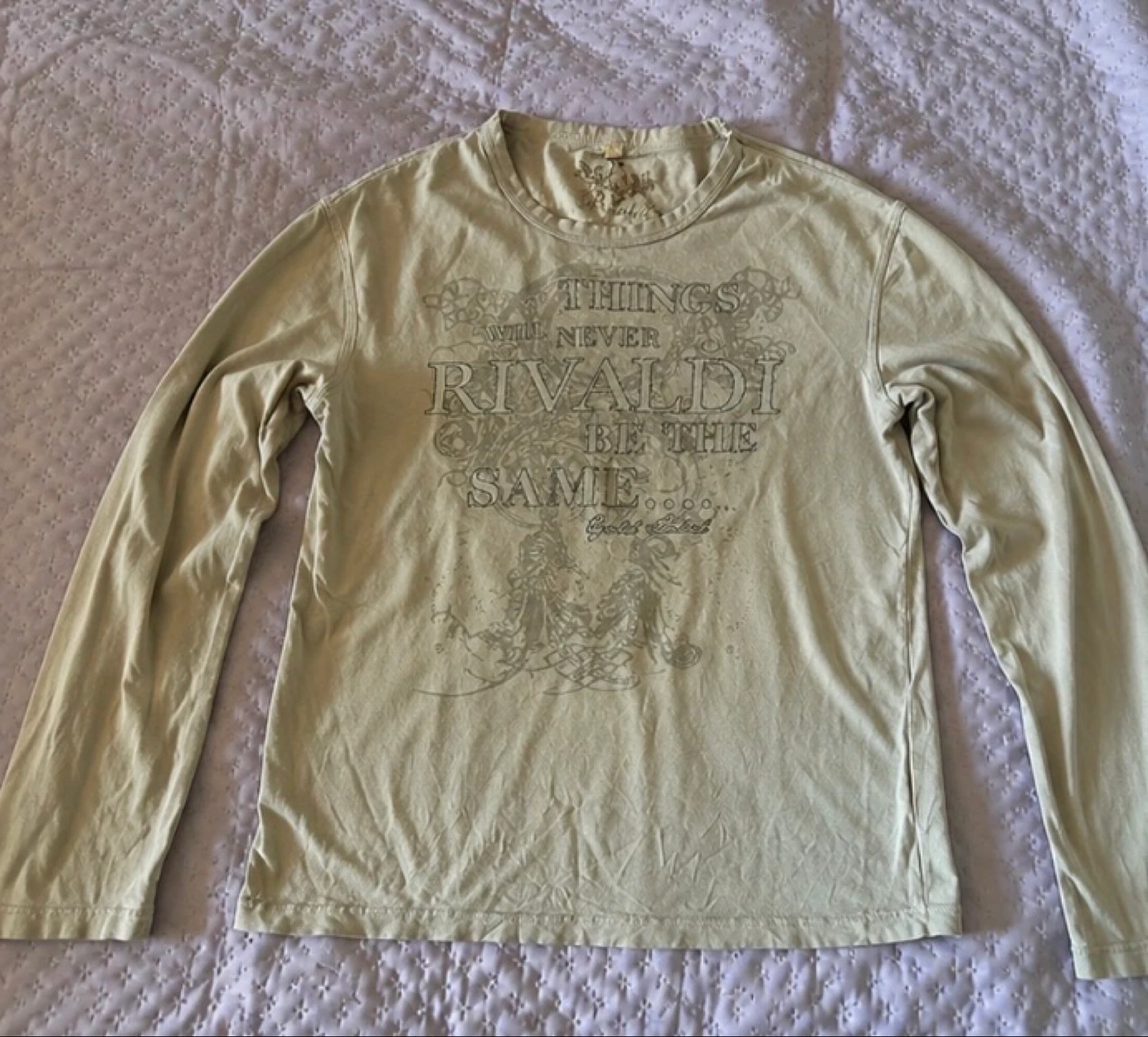 T-shirt de mangas largas Rivaldi beige claro con estampado – Talla L – photo 6